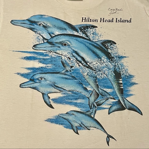 Vintage Hilton Head Island dolphin shirt single stitch 90s soft and thin Small - Picture 2 of 9